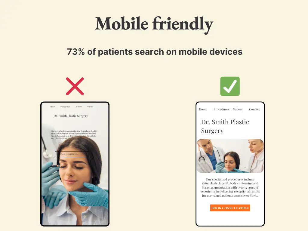 Mobile friendly for plastic surgeons seo